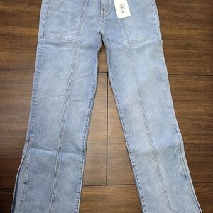 NWT LNDN Landon Denim Sunday Pant Cut-Out Waist Slit Leg Jeans- Size 26